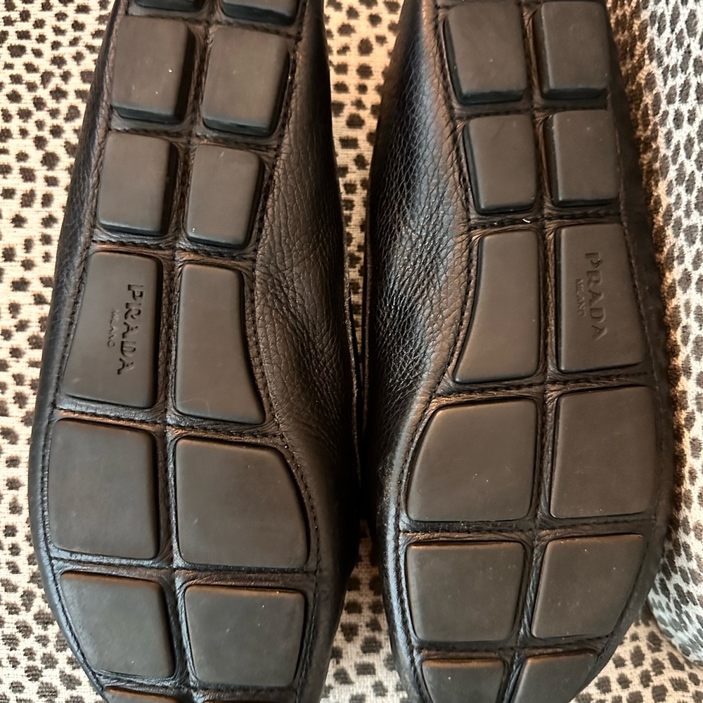 Prada Black Leather Women’s Slip-On Loafers - Picture 8 of 9